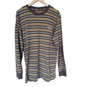 Supreme Long Sleeve Brown Tan Striped Shirt Men’s Size Large